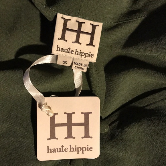 HAUTE HIPPIE 🌼 Pussy-Bow Crepe de Chine Dress NWT - Picture 6 of 7